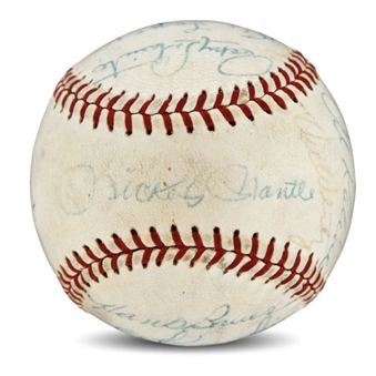 1960 Multi-Team Signed Baseball Including Mantle, Fox, Stengel, Maris and More